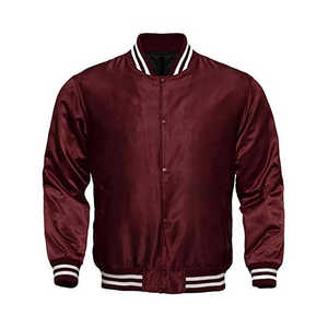 University Sport Student Varsity <b>Jacket</b> for <b>Men</b> Casual Letterman with <b>Light</b> Leather Sleeve Stand Collar MADE BY HS 2027 - Product Image 3