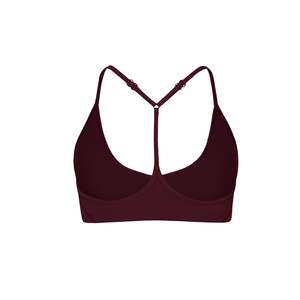 Women Wine Red Sports Bra Adjustable Strap Backless Gym Yoga Fitness Workout Breathable Activewear Stretch Training Bra - Product Image 5