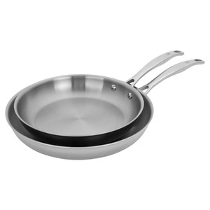 Stainless Steel Frying Pan <b>Set</b> Round Minimalist Design Durable For Gas And Induction Cooker <b>Hand</b> <b>Wash</b> Only - Product Image 3