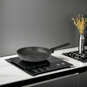 Padella a induzione in alluminio antiaderente di alta qualità italiana con effetto granito per la cottura Versatile 20, 24, 26, 28cm di diametro - Product Image 1