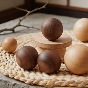 Handmade Solid Wood Furniture Knobs Minimal Scandinavian Cabinet Handle <b>Rustic</b> Round Wooden Drawer Pull Elegant Natural Wood - Product Image 5