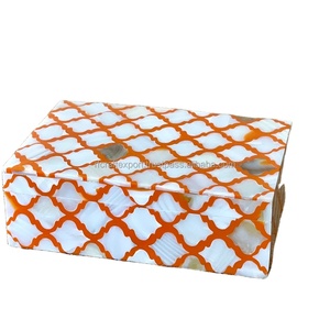 Cajas de joyería de madera de diseño único moderno con tapa de incrustaciones de perlas madre para almacenamiento de postres o regalo de Ramadán caja de anillo de decoración del hogar - Product Image 5