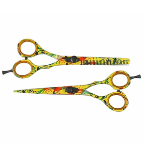 Kits d'outils de barbier de qualité supérieure, ciseaux à cheveux et à effiler, et kit de salon de coiffure avec étui en cuir - Product Image 1