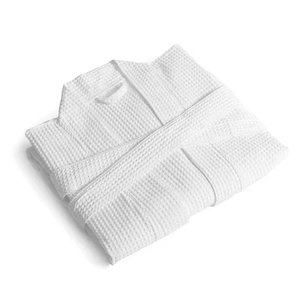 เสื้อคลุมอาบน้ำวาฟเฟิลผ้าฝ้ายสำหรับผู้หญิง พิมพ์โลโก้ได้ หรูหรา - Product Image 5