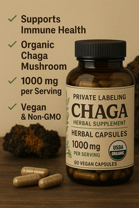 Cápsulas de Chaga de alta potencia naturales con certificación vegana de 60 unidades, inmunidad para adultos, soporte antioxidante, vitalidad, hierbas para mujeres embarazadas - Product Image 6