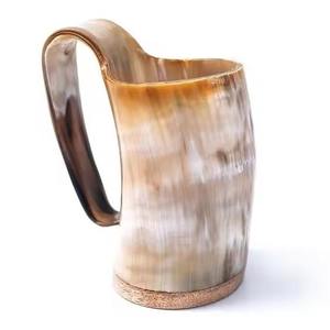 Artisan Made Natural Horn Mug Rustic Viking Drinking Cup for Beer Coffee Traditional Barware and Gift Item - Product Image 3