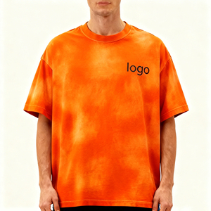 เสื้อยืดวินเทจไซส์ใหญ่สำหรับผู้ชาย คุณภาพสูง ล้างสีแบบแอซิด แต่งโลโก้ด้วยคริสตัล สไตล์สตรีทแวร์ - Product Image 6