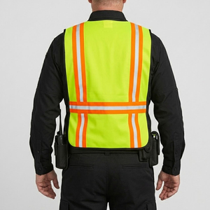 Chaleco de trabajo reflectante de alta visibilidad para adultos, personalizado, en color sólido, muy vendido. - Product Image 3