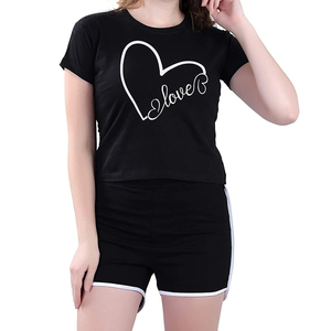 Conjunto de Dos Piezas para Mujer, Verano, Casual, Corte Regular, Camiseta sin Mangas y Pantalones Cortos, Poliéster/Algodón, Ropa Urbana de Secado Rápido - Product Image 1
