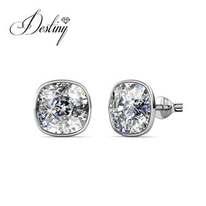 Mode femmes <span class=keywords><strong>boucles</strong></span> <span class=keywords><strong>d</strong></span>'<span class=keywords><strong>oreilles</strong></span> ornées de cristaux <span class=keywords><strong>Swarovski</strong></span> en argent Sterling 925 Daisini bijoux colorés <span class=keywords><strong>boucles</strong></span> <span class=keywords><strong>d</strong></span>'<span class=keywords><strong>oreilles</strong></span> de <span class=keywords><strong>mariage</strong></span> - Product Image 5