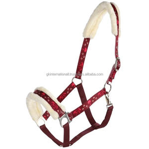 Nouvel arrivage de licou en nylon rembourré en molleton de cheval anglais personnalisation en vrac plusieurs couleurs et tailles - Product Image 4