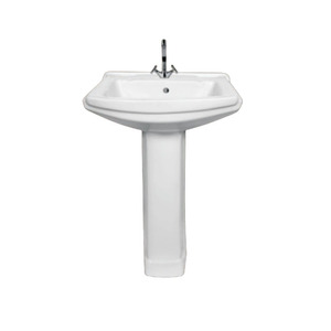 อ่างล้างหน้าเซรามิกดีไซน์ทันสมัยพร้อมฐานและขาตั้ง ติดตั้งง่าย - Product Image 4