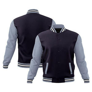Men's Winter Varsity <b>Jacket</b> Thick Breathable Polyester/Cotton Fabric Long Sleeve Stand Collar Single Button Solid Custom - Product Image 5