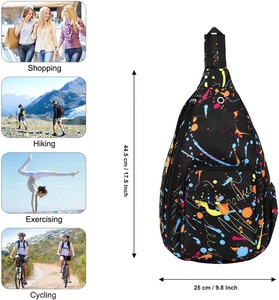 กระเป๋าเป้สะพายข้างขนาดเล็กแบบซับลิเมชั่นสำหรับผู้หญิง พร้อมลายดอกไม้ โซ่ ปักลาย ตกแต่งกระดุม สายสะพายไหล่ปรับได้ - Product Image 5