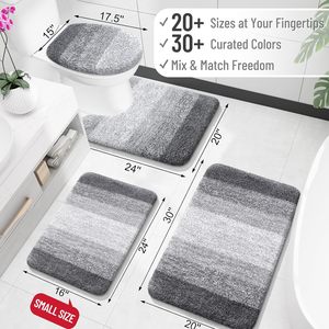 Hot Selling 17"x24" Microfiber Bath <b>Mat</b> Super <b>Absorbent</b> Non-Slip Floor Thick Plush Shaggy Tufted Bathroom Rug Washable Hotel - Product Image 2