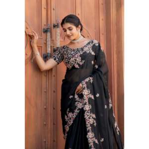 Hilo Zari Dori Work Saree para fiesta Suministros elegantes para fiestas - Product Image 4