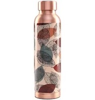Bouteille en cuivre imprimé feuilles de haute qualité bouteille d'eau en cuivre pur flacon étanche écologique pour un usage quotidien voyage au bureau à domicile