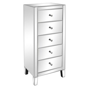 Commode à cinq tiroirs en marbre argenté, idéale pour les fermes et appartements, pour chambre à coucher - Product Image 6