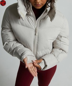 Chaqueta Acolchada de Invierno para Mujer, con Capucha, Impermeable, Transpirable, con Cierre, para Uso Casual, Chaqueta Corta Acolchada - Product Image 3