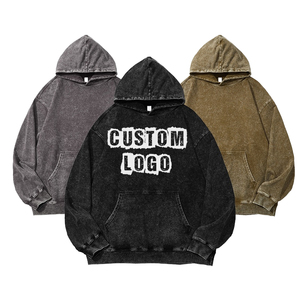 Sudadera con Capucha Unisex Vintage de Otoño - Sudadera de Felpa de Algodón de 350g con Diseño Oversize Lavado al Ácido - Product Image 3