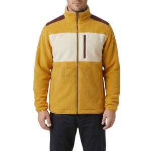 Full Zip Thick Breathable Polar Fleece Jacket <b>Sand</b> Tan Winter Coat Symmetrical Rectangular Chest Patch Pockets Winter Jackets - Product Image 4