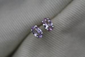 Certified Pink Tanzanite Earrings Sterling <b>Silver</b> <b>Studs</b> Natural Rare Zoisite Gemstone Jewelry Gift For Her - Product Image 3