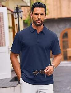 Polos de Alta Calidad para Hombre, Manga Corta, Algodón Piqué Suave, Corte Clásico, Camisetas Casuales para Golf - Product Image 1