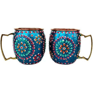 Mug Moscow Mule de luxe en cuivre finition Blossom avec poignée en laiton |   Gobelet à cocktail et à bière réutilisable, portable et écologique - Product Image 1
