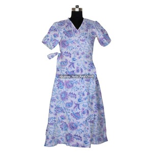 Hermosa bata de kimono larga con estampado de bloque de mano floral, bata de Kimono de mujer de estilo bohemio, ropa de verano - Product Image 6