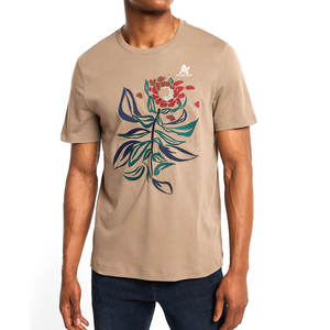 Camisetas al por mayor con logotipo personalizado impreso y bordado, 100% algodón, cuello redondo, servicio OEM personalizado, camisetas de color sólido con bordado para hombre - Product Image 1