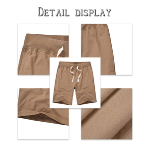 Shorts de sport respirants en molleton 100 % coton avec taille élastique et cordon de serrage pour la gym, la course et les loisirs d'été – Vente en gros OEM en vrac - Product Image 3