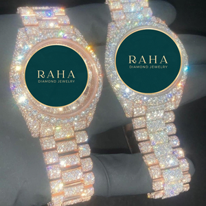 Reloj de Cuarzo con Esfera de Diamantes y Cristal de Zafiro, Esfera Verde, Caja Dorada, Lujoso para Mujer, Regalo, Joyería - Product Image 3