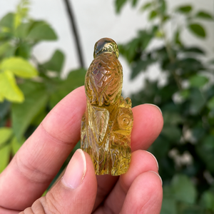 Statue d'oiseau en citrine naturelle sculptée à la main, 2 pouces, sculpture en cristal de pierre précieuse, pierre jaune, décoration d'intérieur, cadeau - Product Image 4