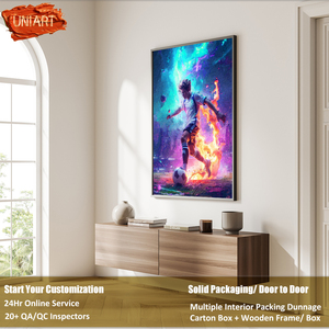 Grande Toile Imprimée Brillante, Affiche Murale Verticale, Peinture à l'Huile de Joueur de Football en Porcelaine Cristalline, Décoration Murale pour la Maison - Product Image 2