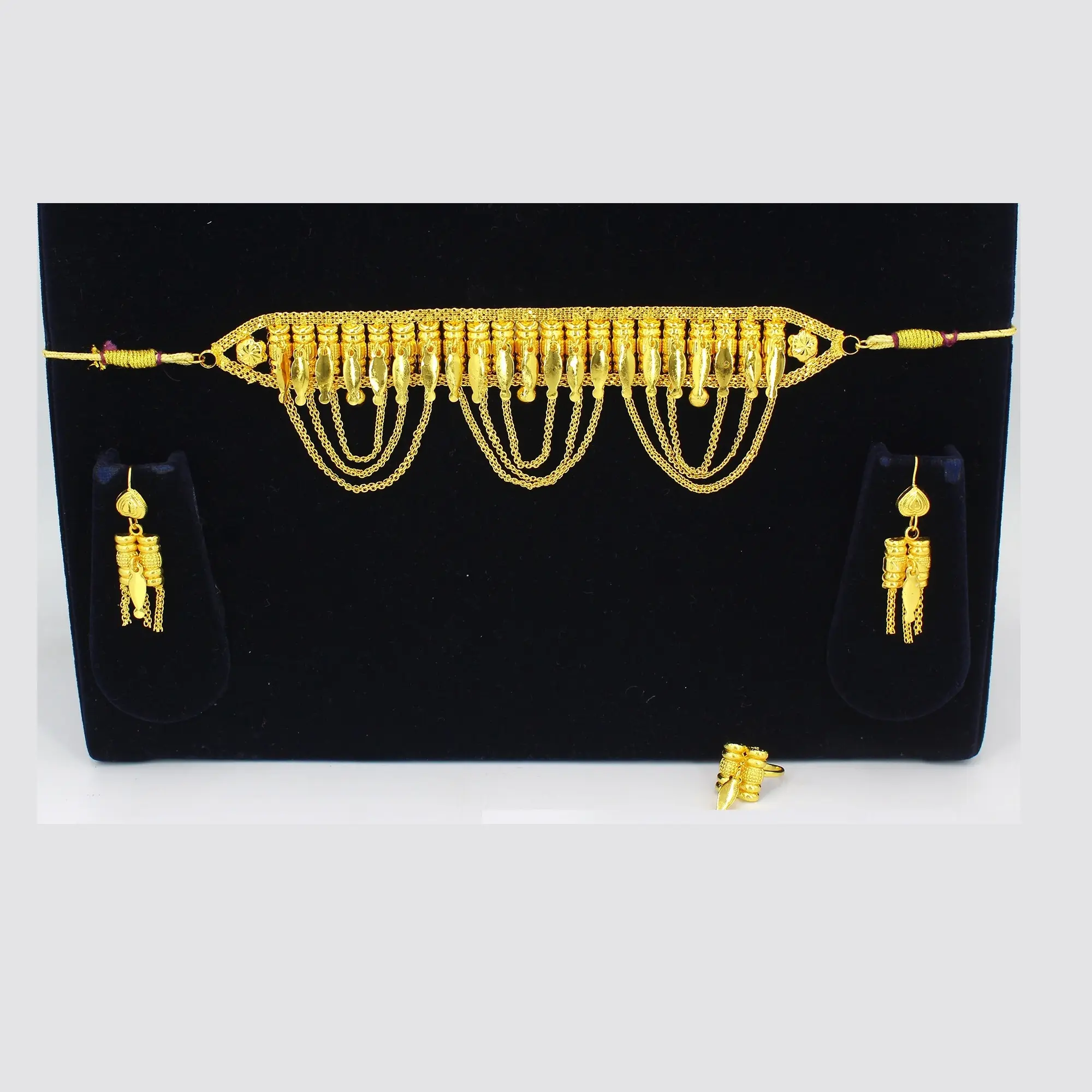 Ramadan-Spezial dubai vergoldete Schmuck-Sets Brautkette Martasha indischer Schmuck-Set Armband Ohrringe Halskette Ring-Sets