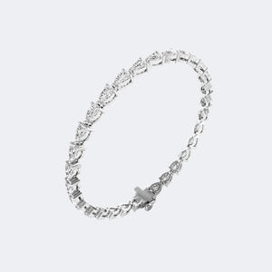 Pulsera de tenis con diamantes en forma de pera de 6.20 CTW y engaste de tres puntas tipo cesta - Product Image 5