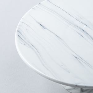 Support à gâteau rond en marbre blanc naturel, plateau de présentation de desserts, support de service de luxe pour mariage, fête, boulangerie, cuisine - Product Image 2