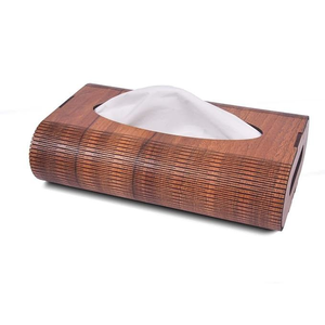 Rectangular Wooden Tissue Paper Box with <b>Sliding</b> Opening for Home Living Room Decor - Product Image 3