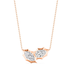 Collier en diamant de laboratoire ovale et marquise de 2,00 CTW, pendentif à deux pierres, serti à la géorgienne, style vintage, bijoux en or, cadeau - Product Image 5