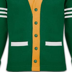 Men's Green And Beige Knitted V-Neck <b>Cardigan</b> Full Sleeve Button Closure Autumn Style Solid Color <b>Sweater</b> - Product Image 5