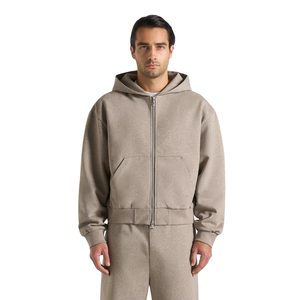 Mens Full <b>Zip</b> <b>Hooded</b> Eco-Friendly Breathable Tracksuit Wide Leg Trousers Regular Fit Side Pockets Casual Two Piece Wholesale - Product Image 3