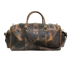 Sac de voyage unisexe en cuir véritable de haute qualité, grande capacité, durable, pour sports de plein air, avec logo personnalisé, imperméable, pour la gym - Product Image 3
