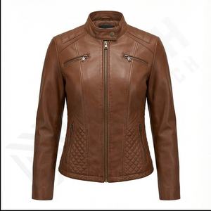 Chaqueta de cuero elegante para mujer, diferentes colores disponibles al mejor precio, chaqueta de cuero para mujer, chaqueta de cuero personalizada para mujer - Product Image 2