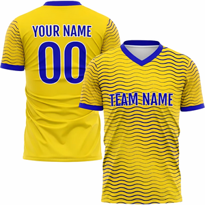 Camisetas de Fútbol Personalizables con Cuello en V, Manga Corta, Diseño Sólido, 100% Poliéster, Secado Rápido, Impresión por Transferencia de Calor, Servicios OEM - Product Image 5
