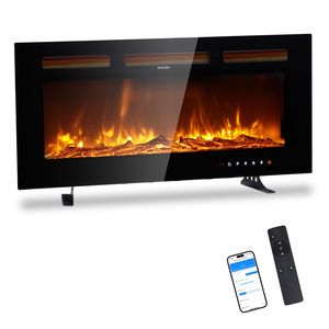 Cheminée électrique intelligente WiFi 1500W, insert mural encastré/monté ou autoportant de 36 pouces, avec télécommande, 12 modes, style moderne - Product Image 2