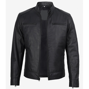 2026 OEM Top Selling Original Black Cowhide <b>Leather</b> <b>Jacket</b> For Men's Stand Collar 100%High Quality Low MOQ <b>winter</b> Fashion <b>Jacket</b> - Product Image 6