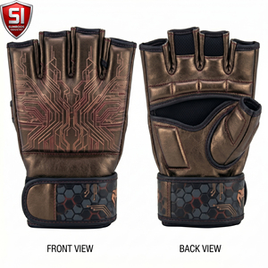Guantes de Entrenamiento de Piel Sintética con Cierre de Gancho y Bucle, Unisex, para Artes Marciales, Boxeo, MMA, 14 Años o Más, Diseño de Logotipo Personalizado - Product Image 1