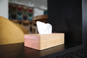 Premium Light Oak Wood Tissue Cover <b>Case</b> Dovetail Joint Rectangular Paper Organizer Tabletop Storage Box Holder Decor - Product Image 6