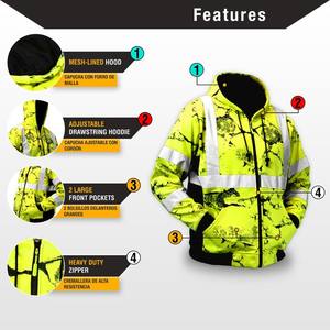 Chaqueta de Seguridad Reflectante de la Mejor Calidad, Tejido Refrigerante, Ropa de Trabajo de Alta Visibilidad para Trabajadores de Saneamiento, Jardinería y Mantenimiento - Product Image 3