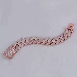 สร้อยคอเชือกทองคำ 14KT แบบกำหนดเองสำหรับผู้ชาย สีเหลืองทอง สไตล์ฮิปฮอปสำหรับแร็ปเปอร์ ประดับเพชรโมอิสซาไนต์แบบฝังขอบ พร้อมใบรับรองสำหรับเป็นของขวัญ - Product Image 4